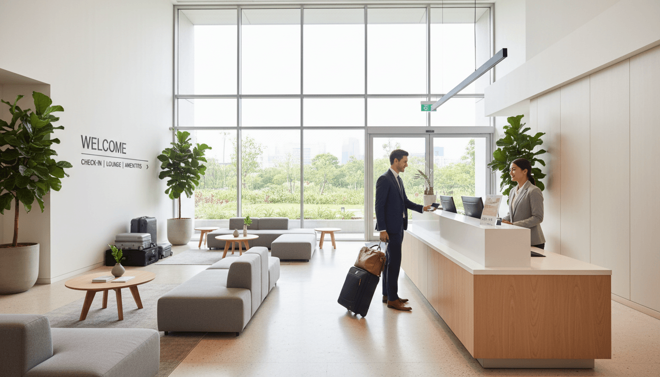 Golden Aura Stay – Ames front desk with friendly staff ready to assist guests