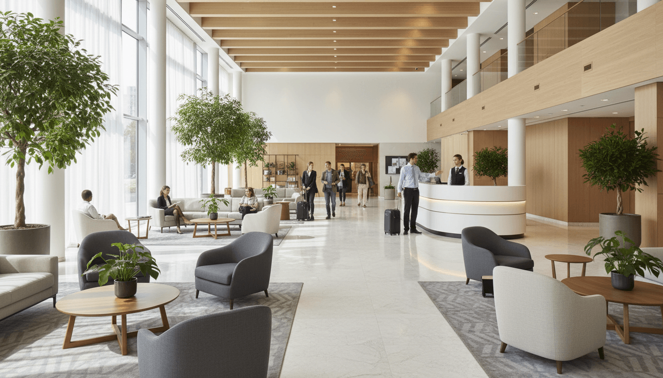 Bright, welcoming hotel lobby at Golden Aura Stay – Ames with modern furnishings and friendly atmosphere